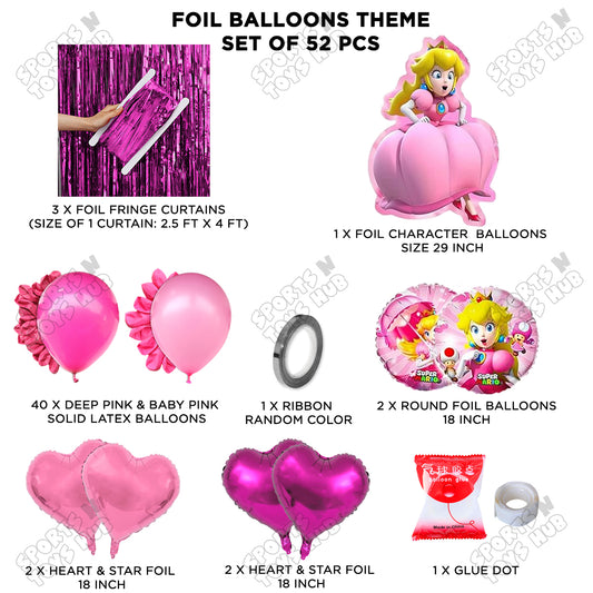 Princess Peach Foil Balloon Set Theme Collection