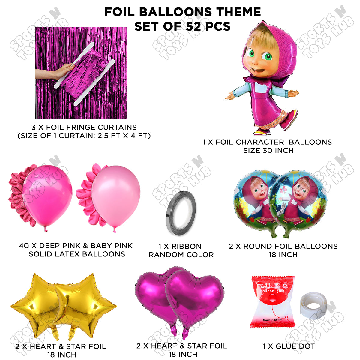M@sha and The Bear Foil Balloon Theme Collection