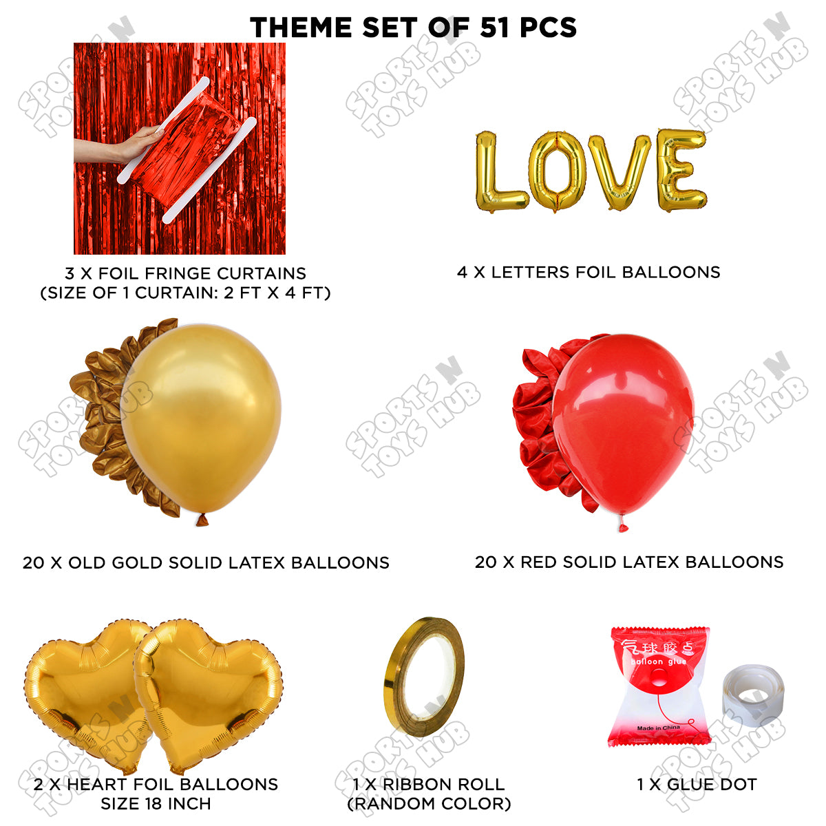 Love Foil Letter Curtain Theme Collection