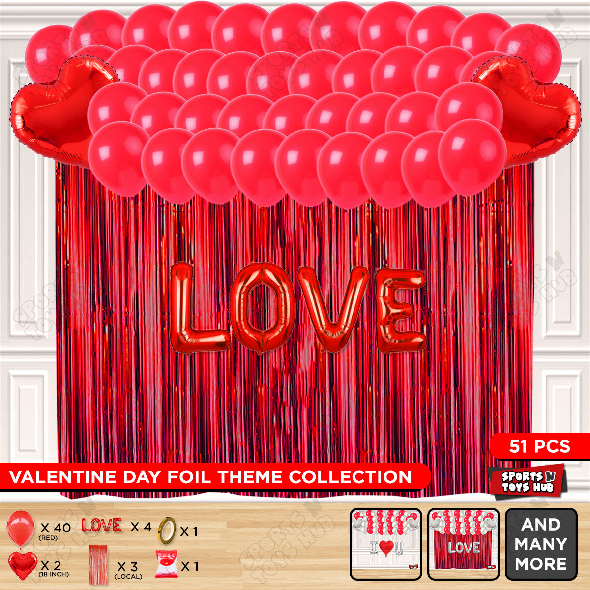 Love Foil Letter Curtain Theme Collection