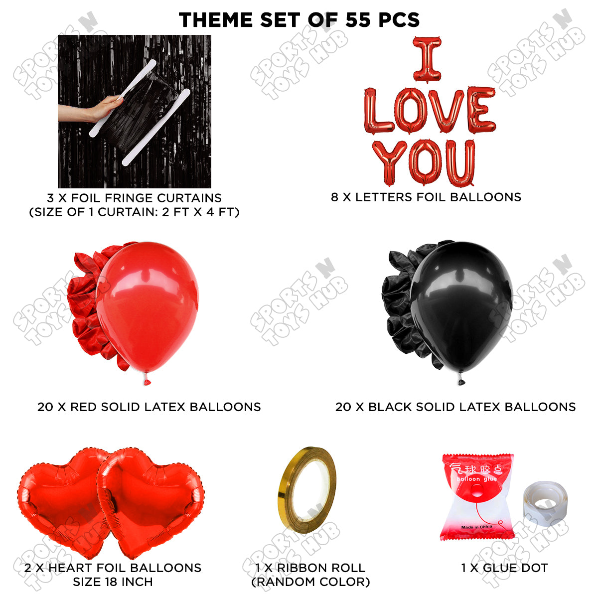 I Love You Foil Letter Garland Curtain Theme Collection