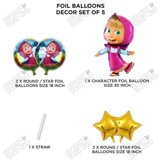 M@sha & Be@r Foil Balloon Set Collection