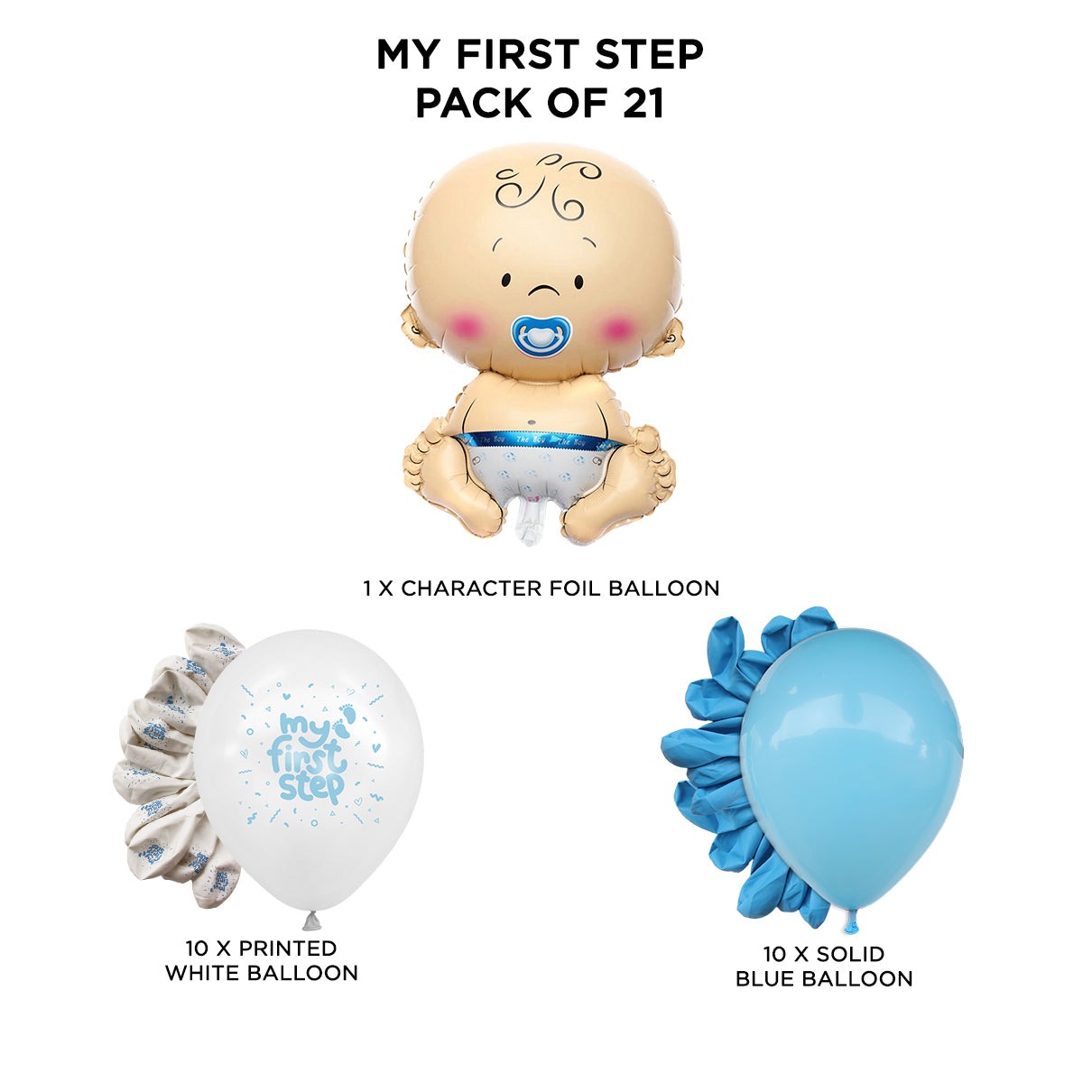 First Step Baby Boy Printed Balloon Collection