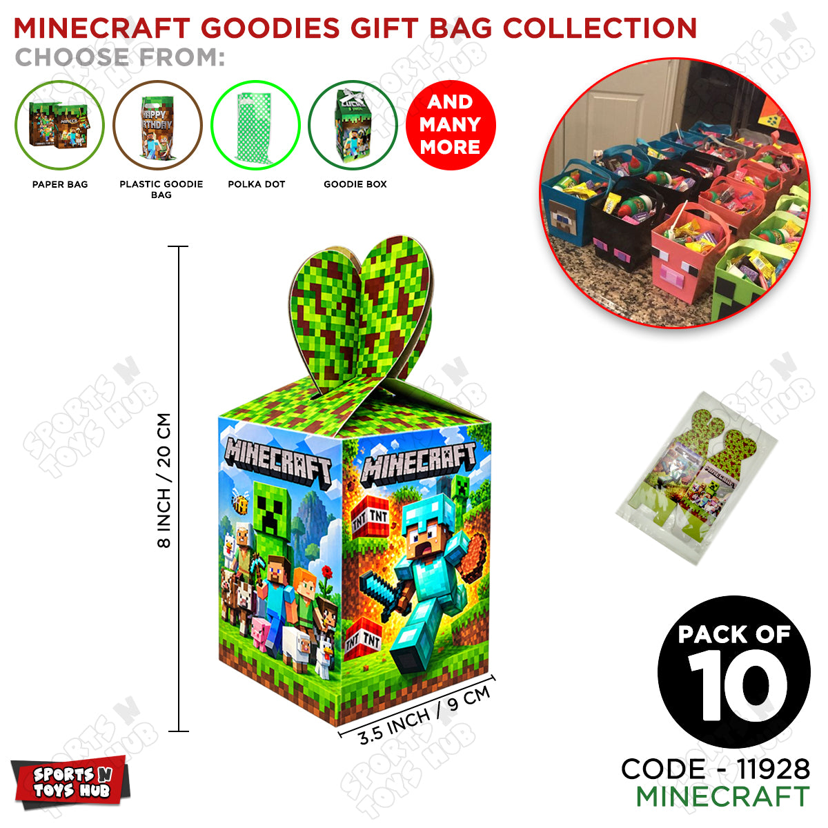 Cartoon Characters Minecraft Goodies Box - 10 Pcs