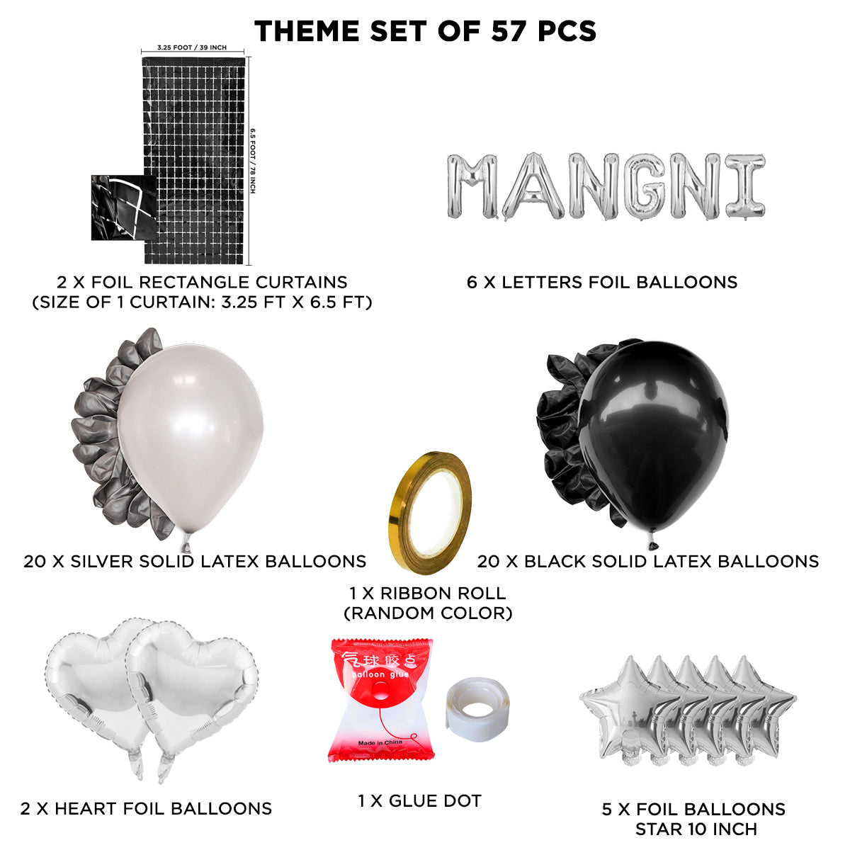 Mangni Letter Theme With Rectangle Curtain