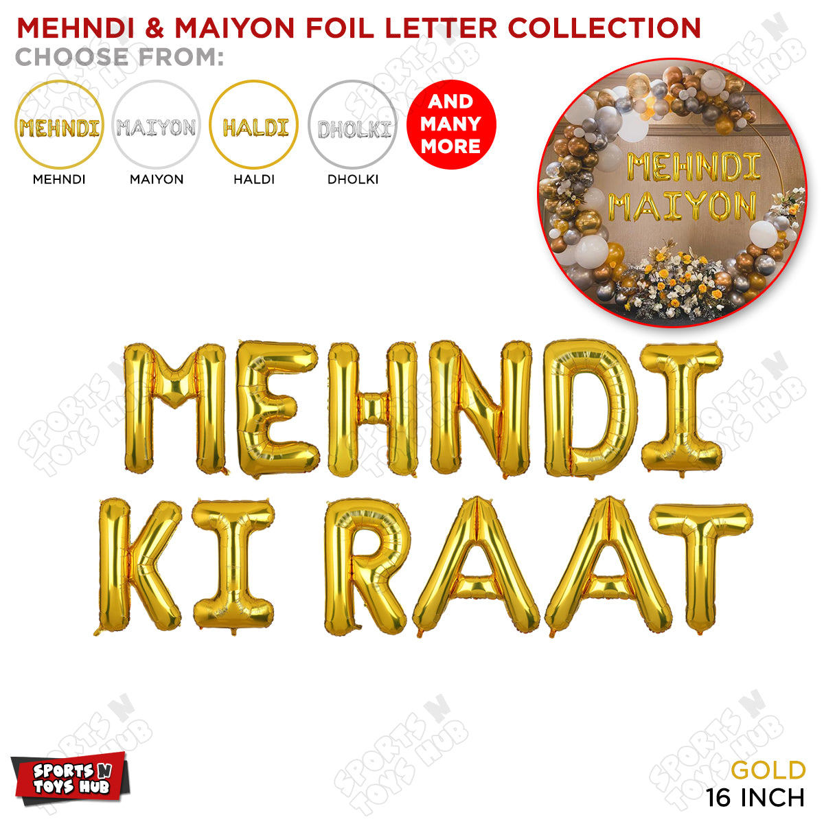 Mehndi Gold Foil Letter Collection