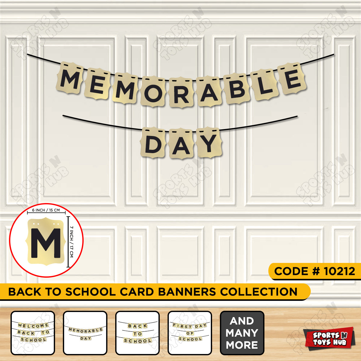 Back To School Shiny Gold Card Banner Collection