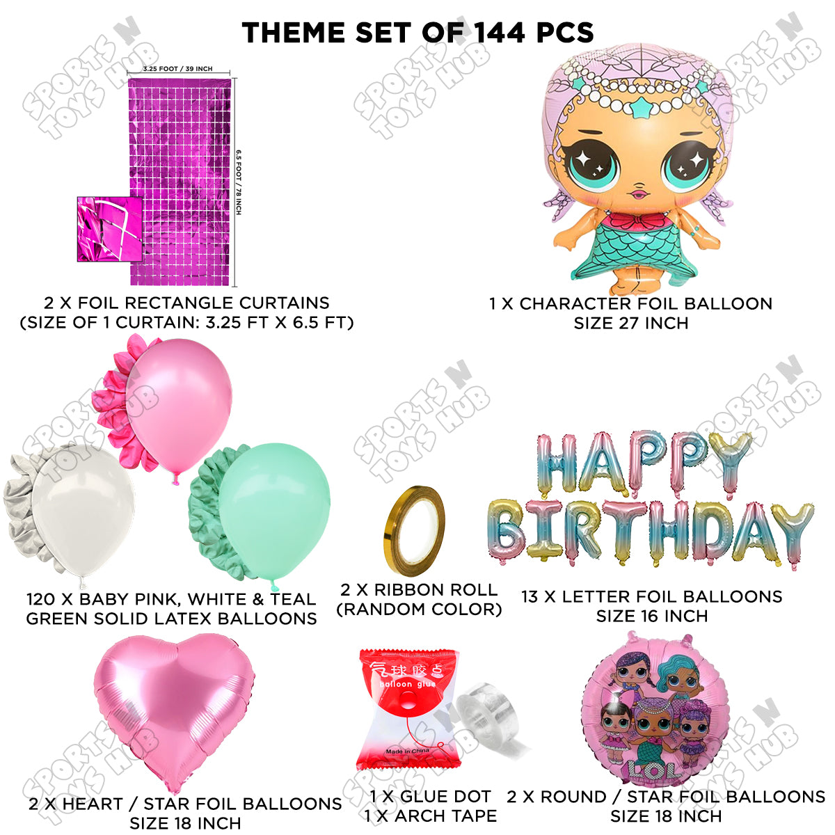 L.0.L Merbaby Foil Letter Arch Theme Collection