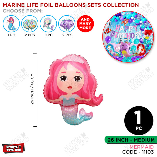 26 Inch Merm@id Foil Balloon Collection