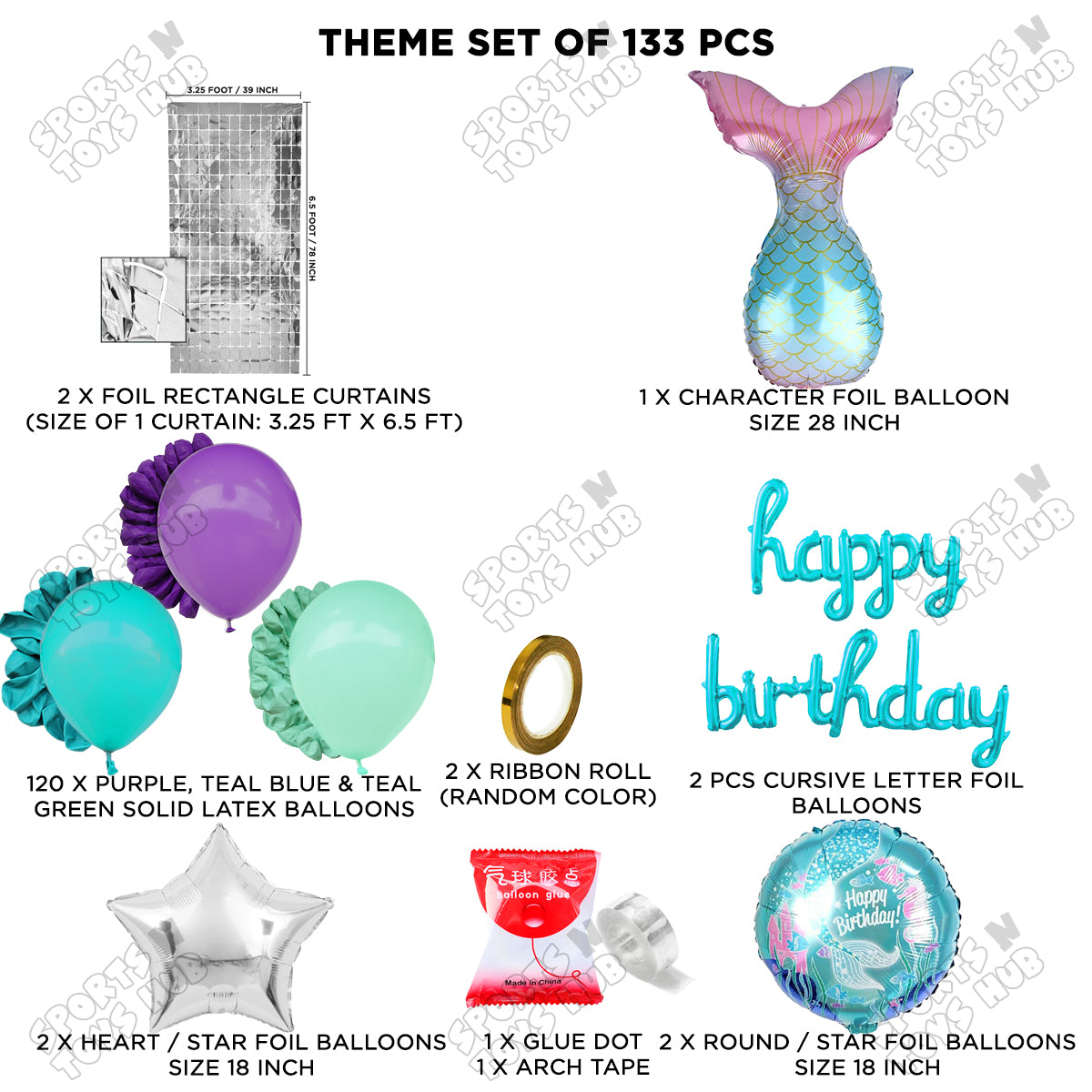 Mermaid Tail Cursive Foil Letter Arch Theme Collection