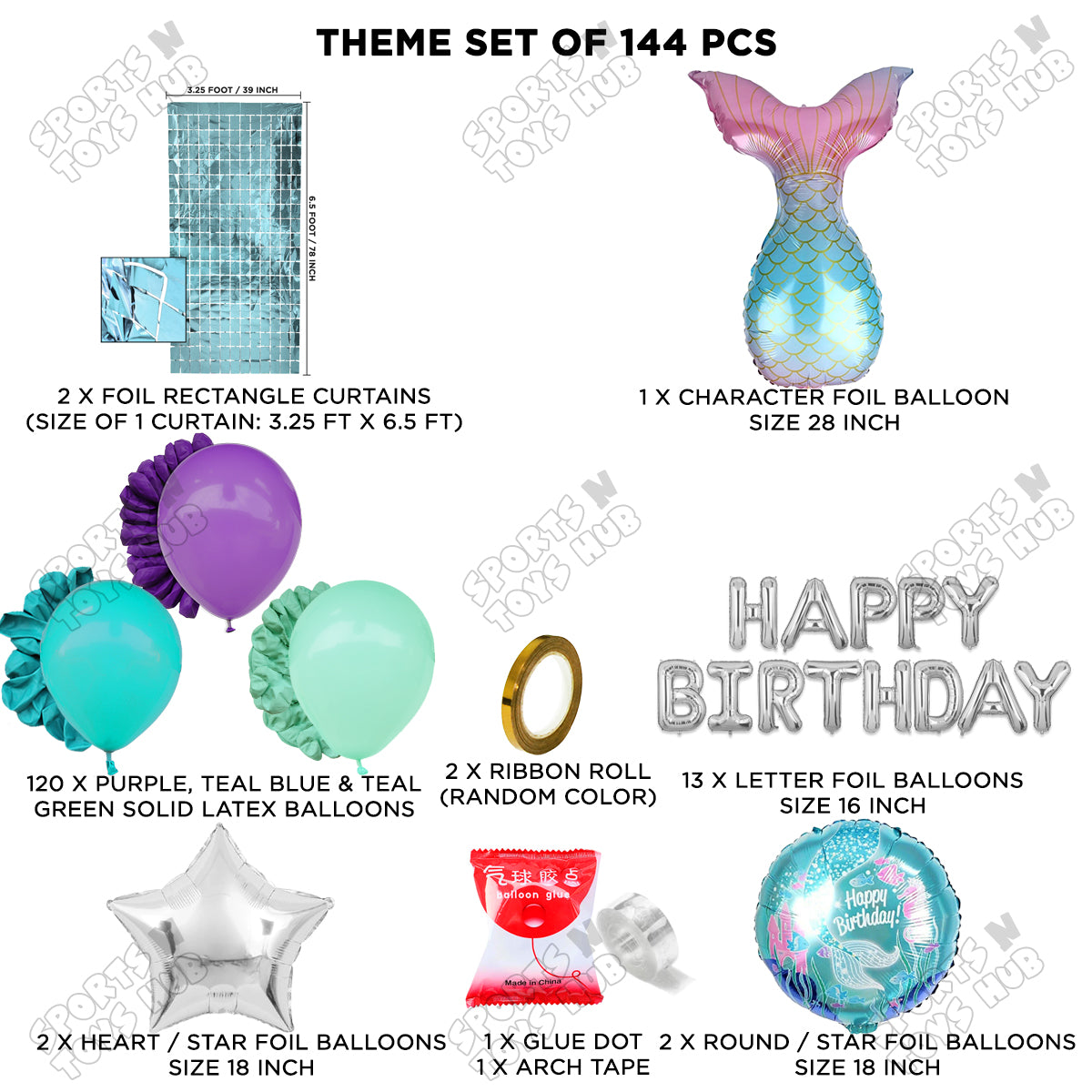 Mermaid Tail Foil Letter Arch Theme Collection