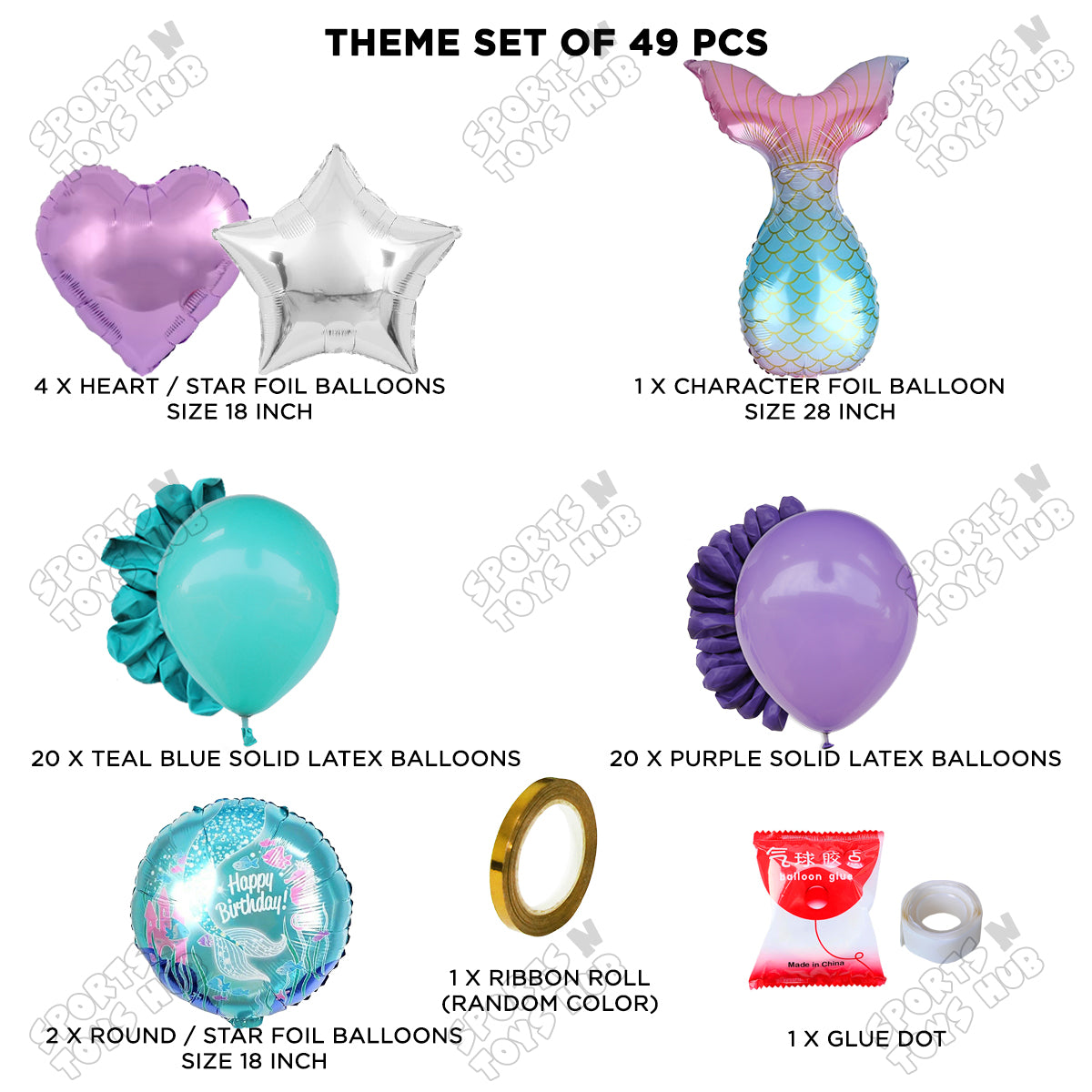 Mermaid Tail Foil Balloon Theme Collection