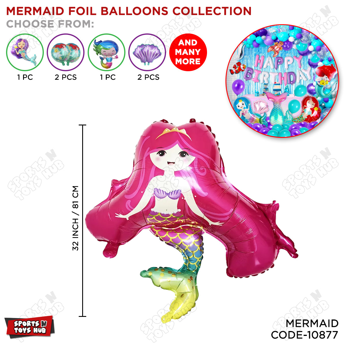 Mer-maid Foil Balloon