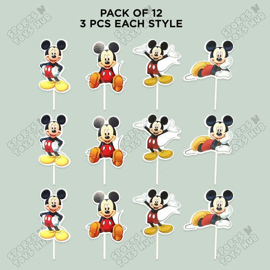 Cartoon Characters Mic-key M0use Family Cup Cake Topper - 12 Pcs