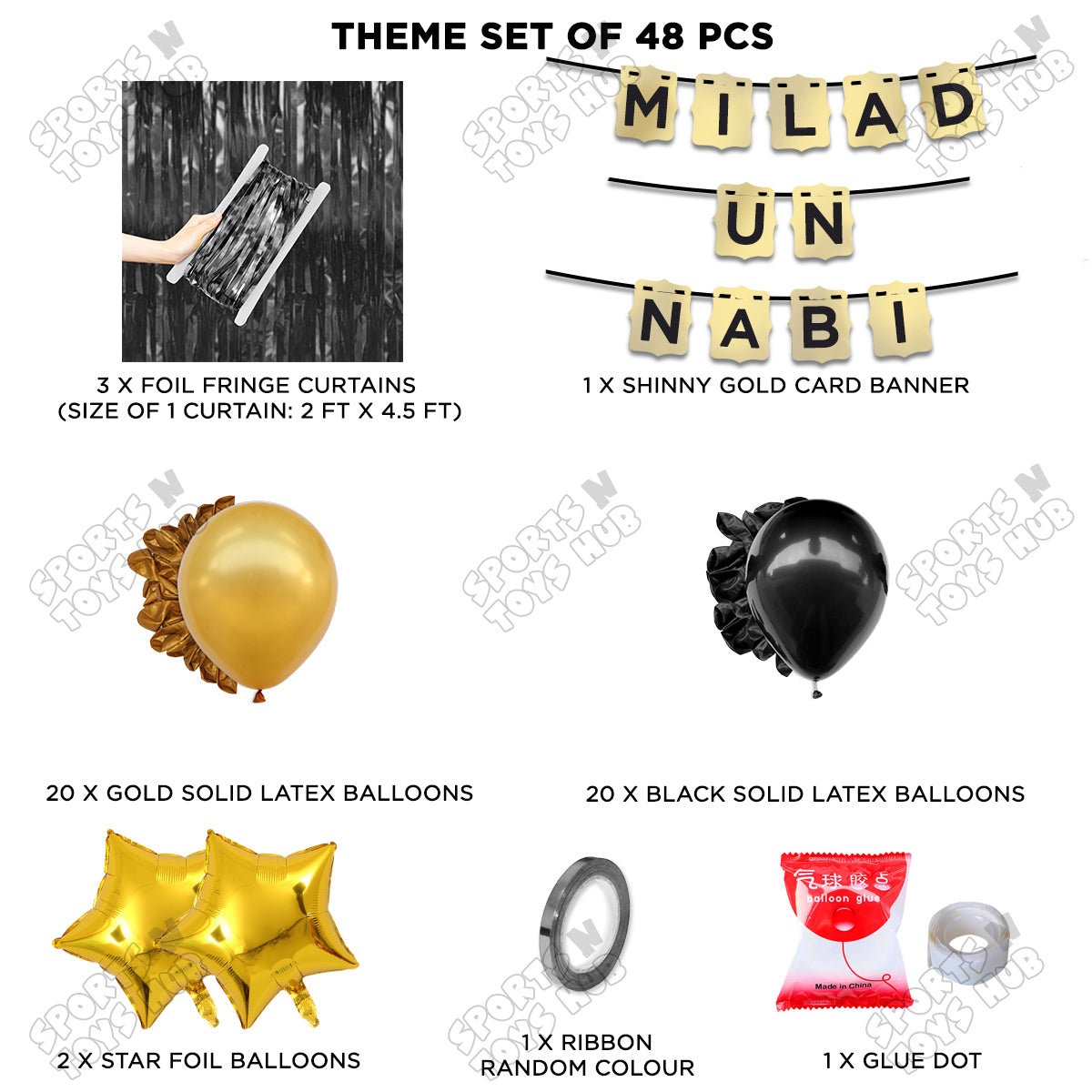 Milad Un Nabi Shinny Card Banner Theme With Curtain