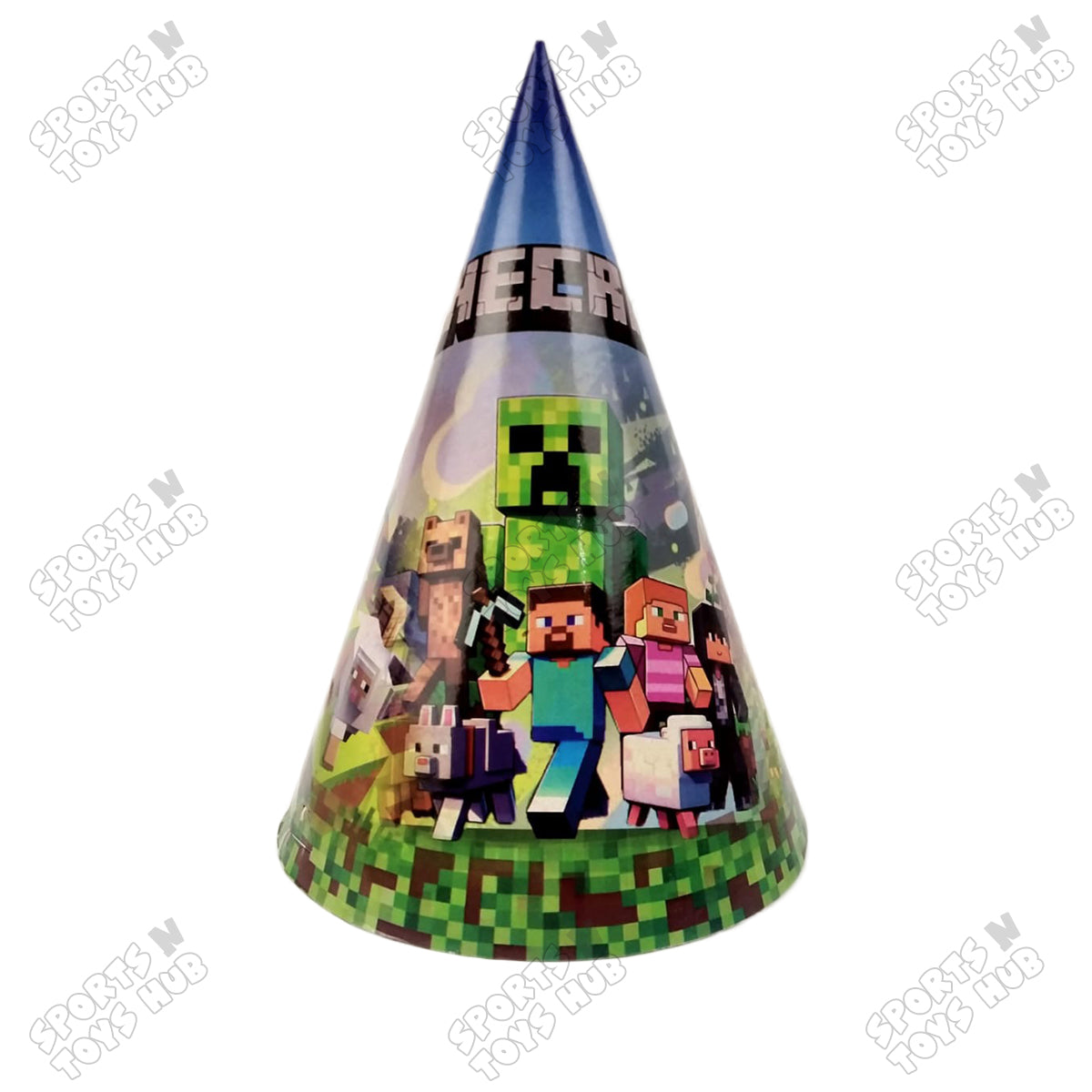 6 Pcs Happy Birthday Minecraft Printed Caps