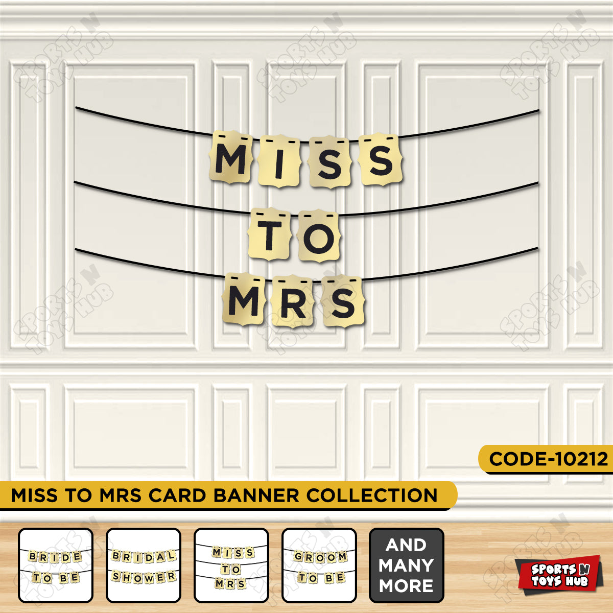 Miss To Mrs Shiny Gold Card Banner