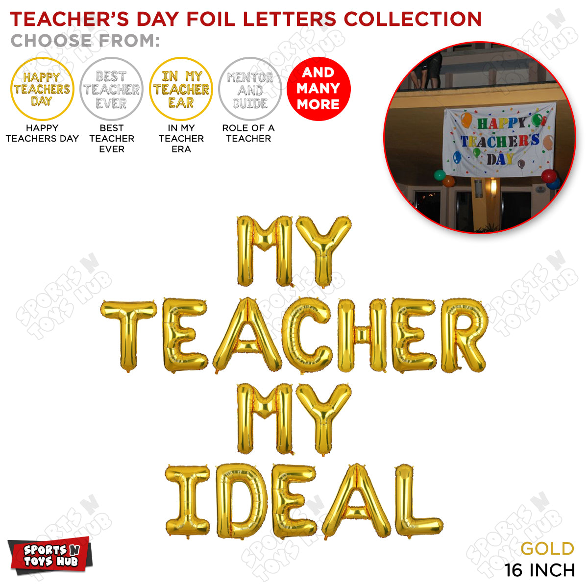 Teacher Day Gold Foil Letters Collection
