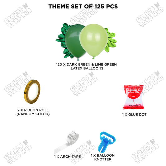 Dark Green & Lime Green Balloon Arch Garland Theme Kit – Premium Latex Balloon Decoration Set for Birthday Party