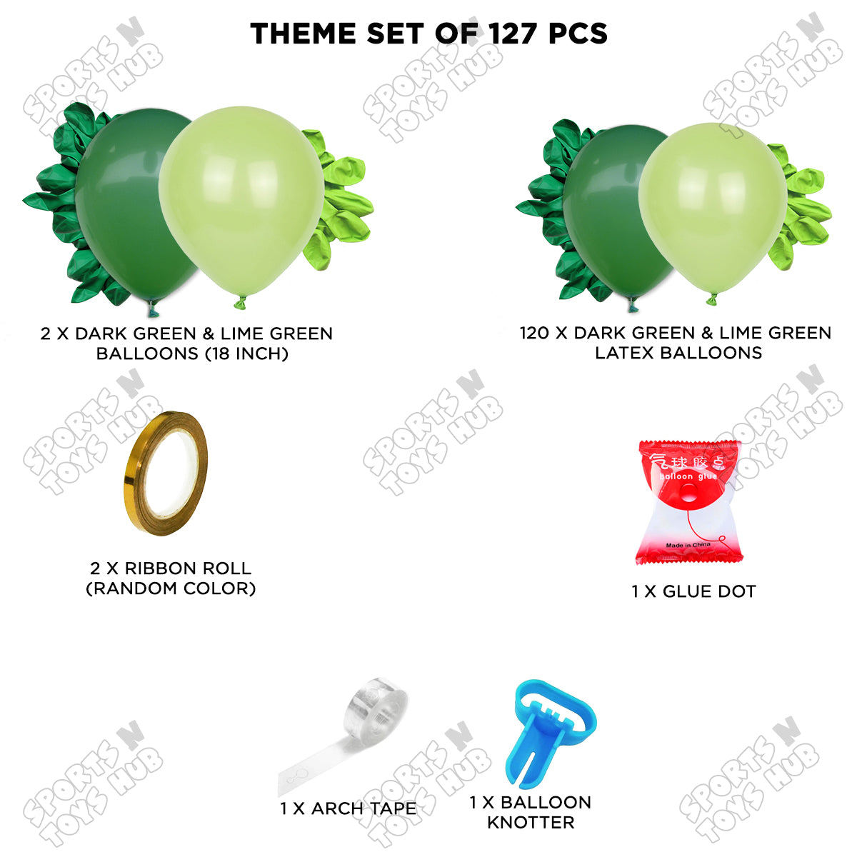 Lime Green & Dark Green Balloon Arch Garland Theme Kit – Premium Latex Balloon Decoration Set for Birthday Party