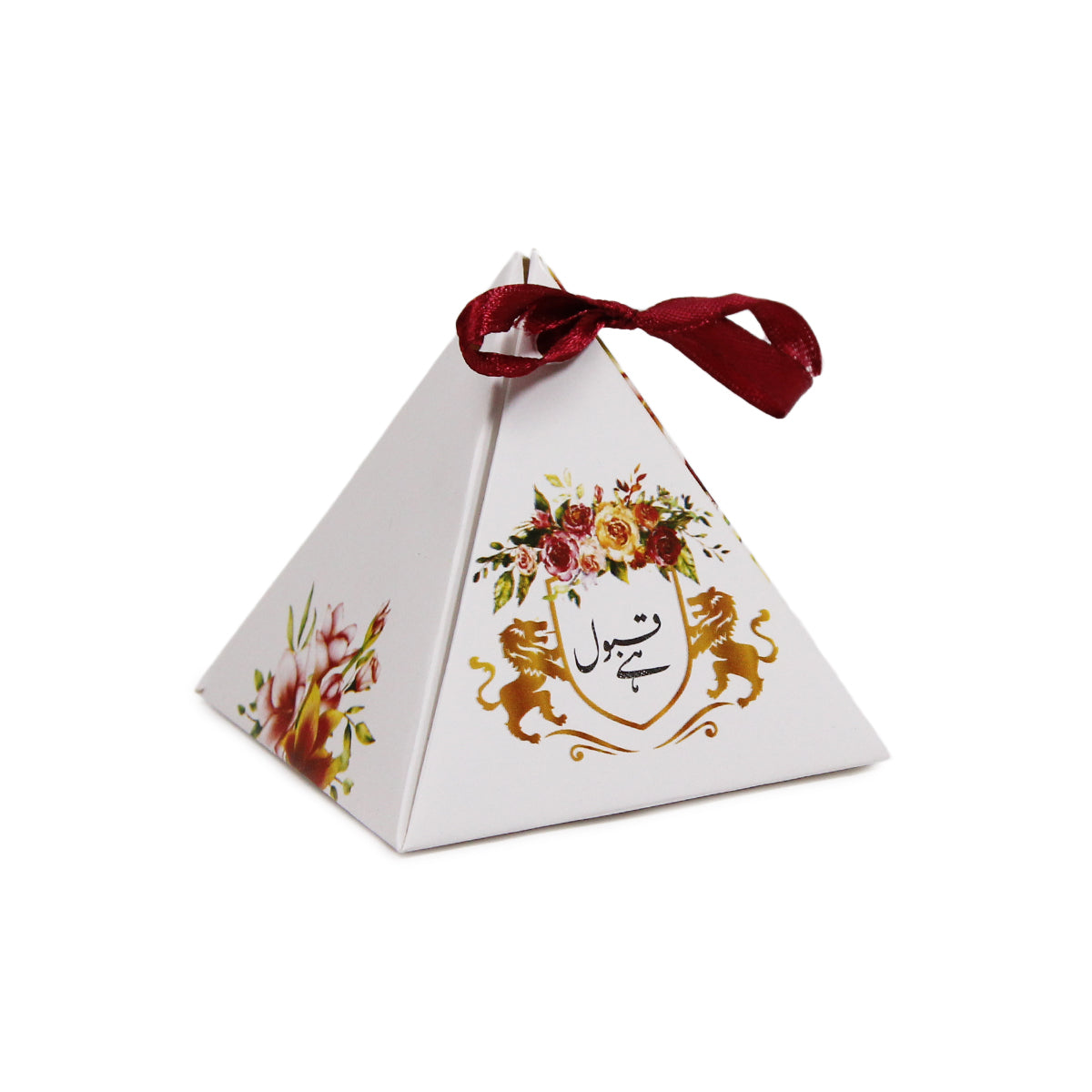 Floral Pyramid Favor Qabool Hai Print Bid Box
