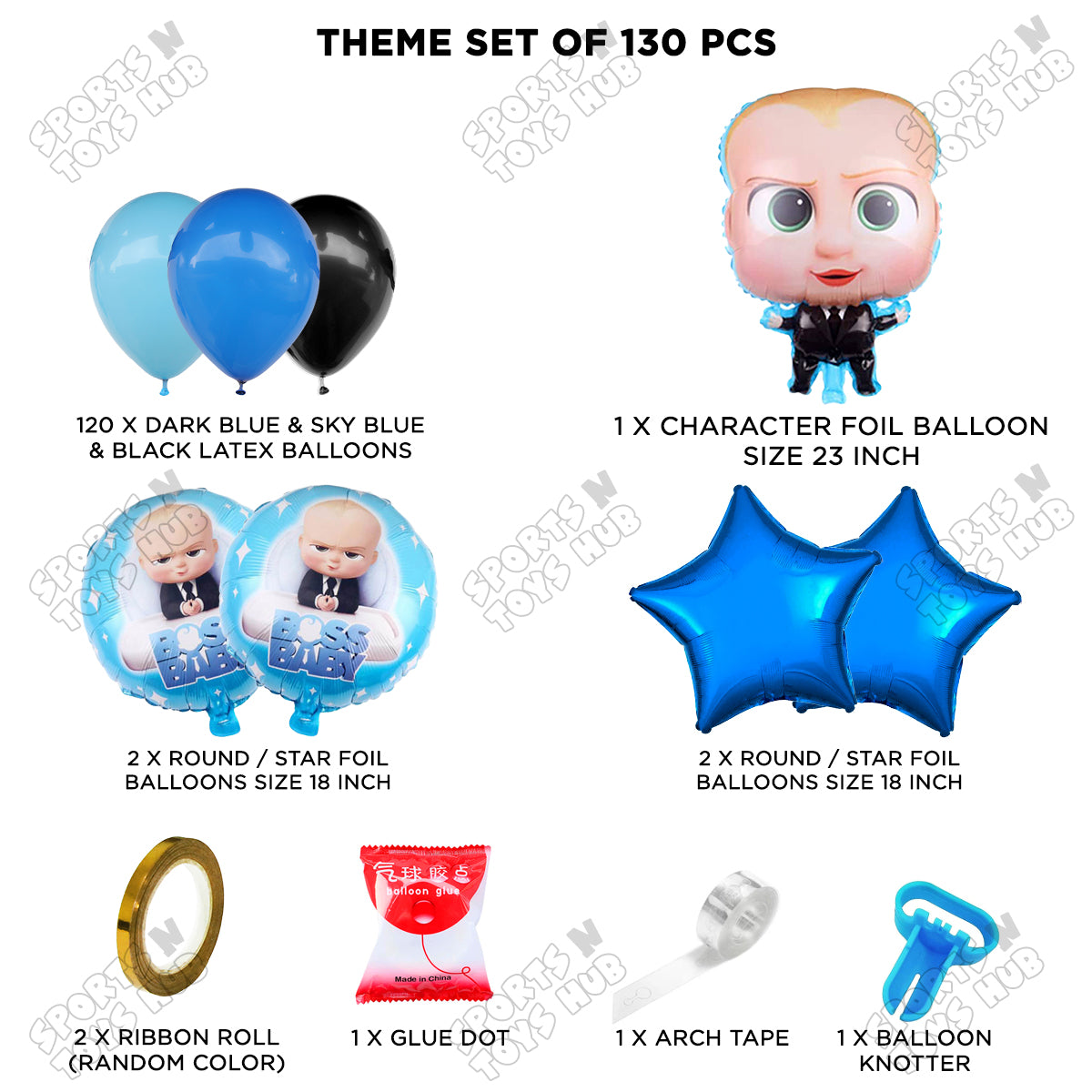 B_o_s_s B@by Foil Balloon Set Arch Theme