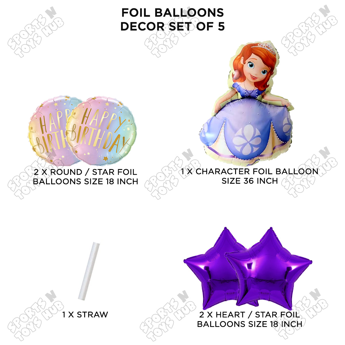 Princess Sofi@ Foil Balloon Set