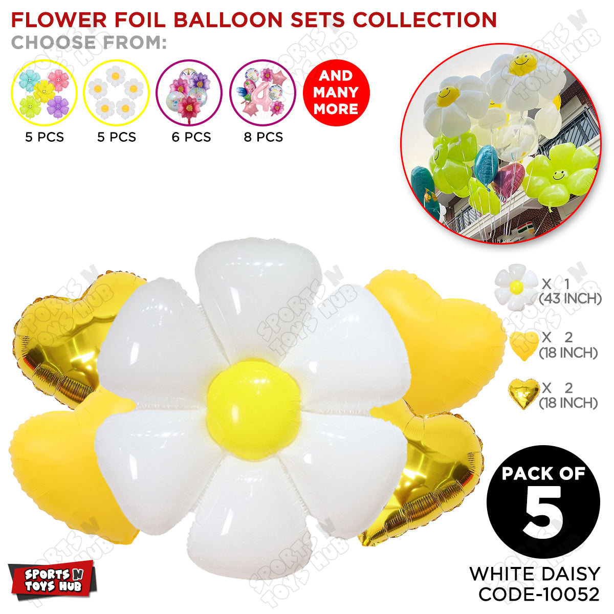 Jumbo Flower Foil Balloon Set