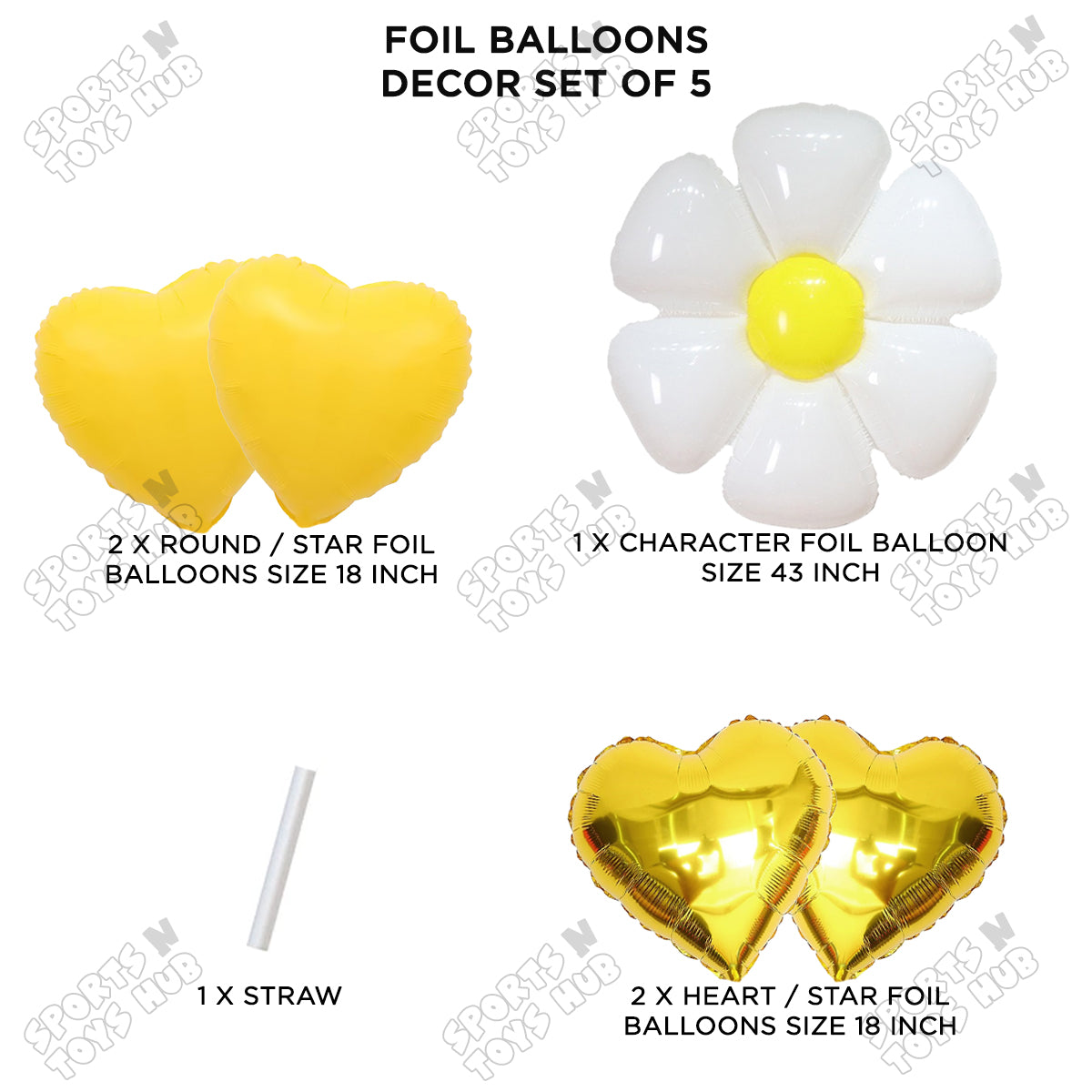 Jumbo Flower Foil Balloon Set