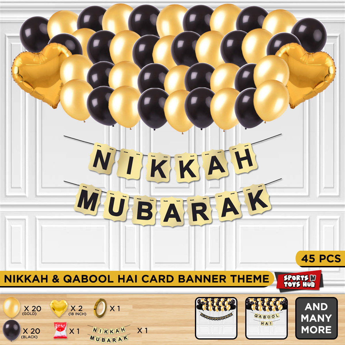 Nikkah Mubarak Shinny Card Banner Theme Without Curtain