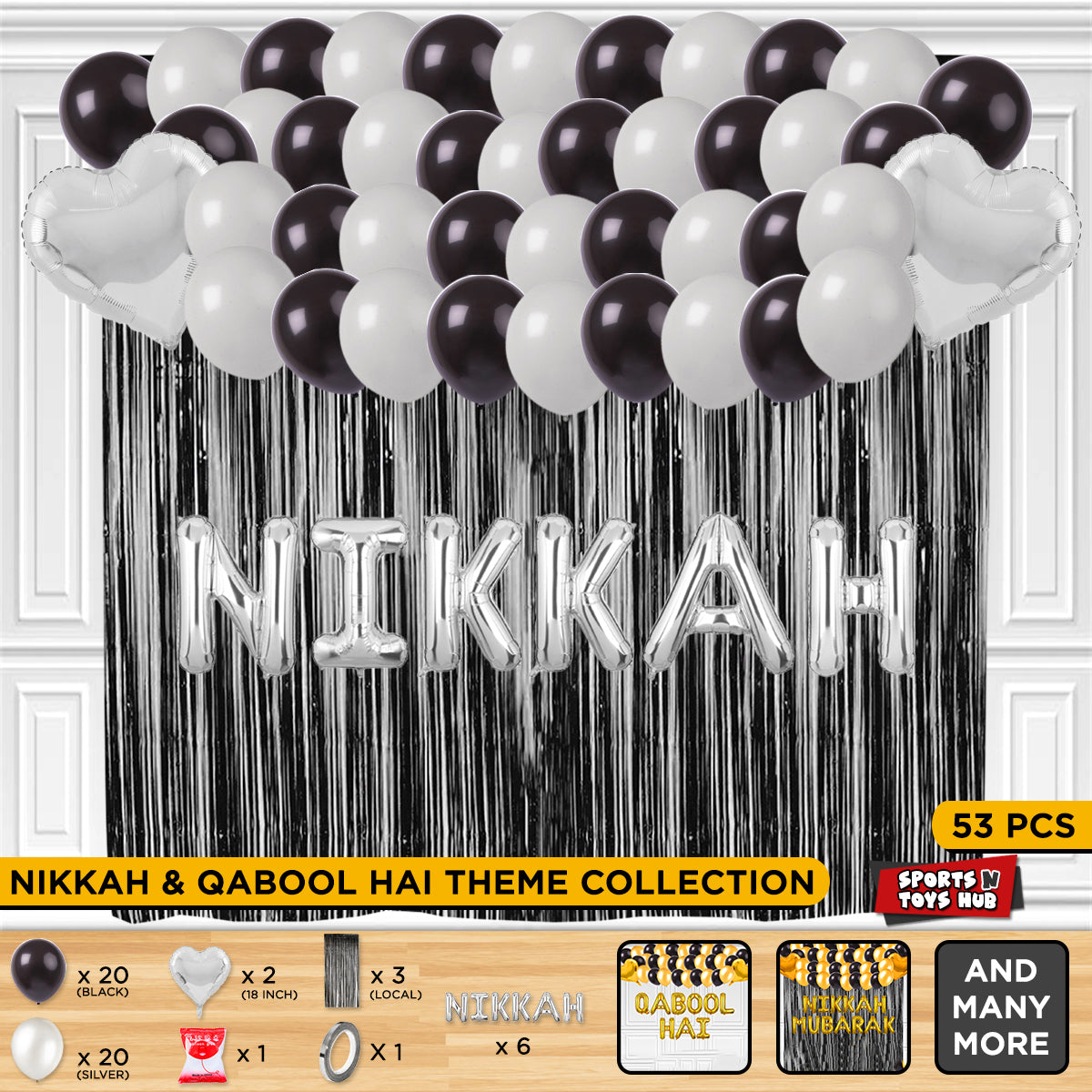 Nikkah Foil Letter Theme With Curtain