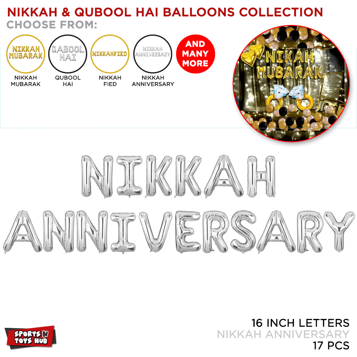 Nikkah Anniversary Foil Letter Collection