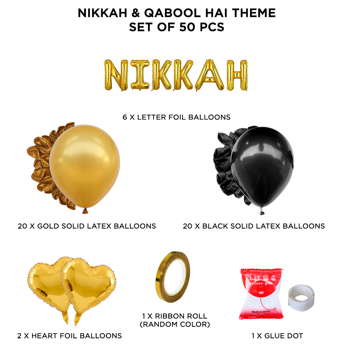 Nikkah Foil Letter Theme Without Curtain