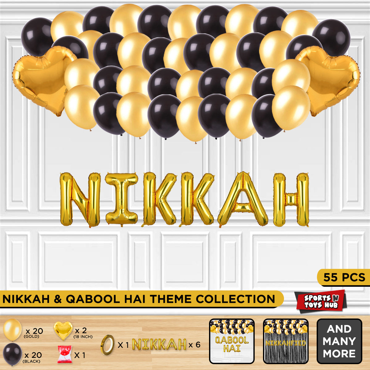 Nikkah Foil Letter Theme Without Curtain