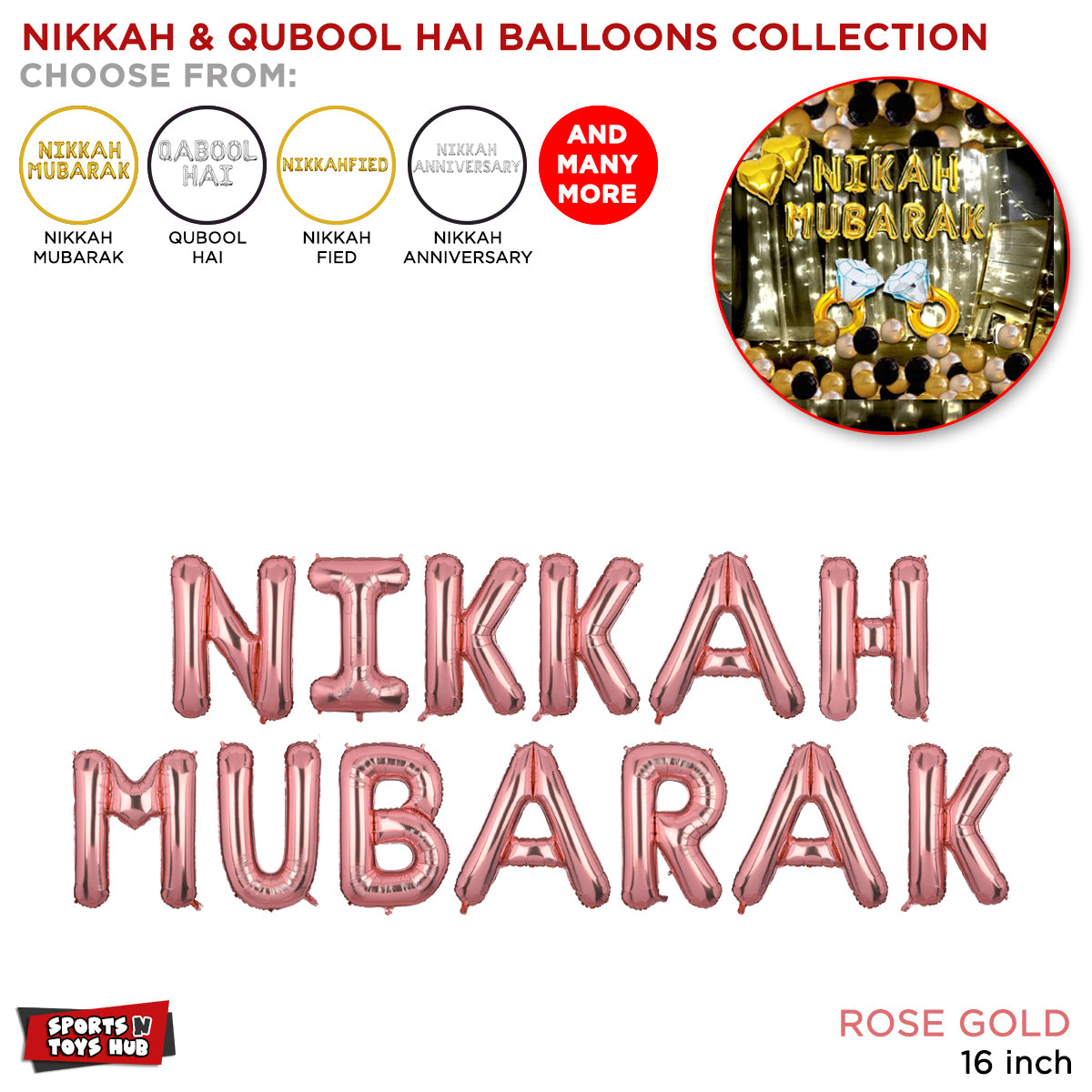 Nikkah Mubarak Foil Letter Collection