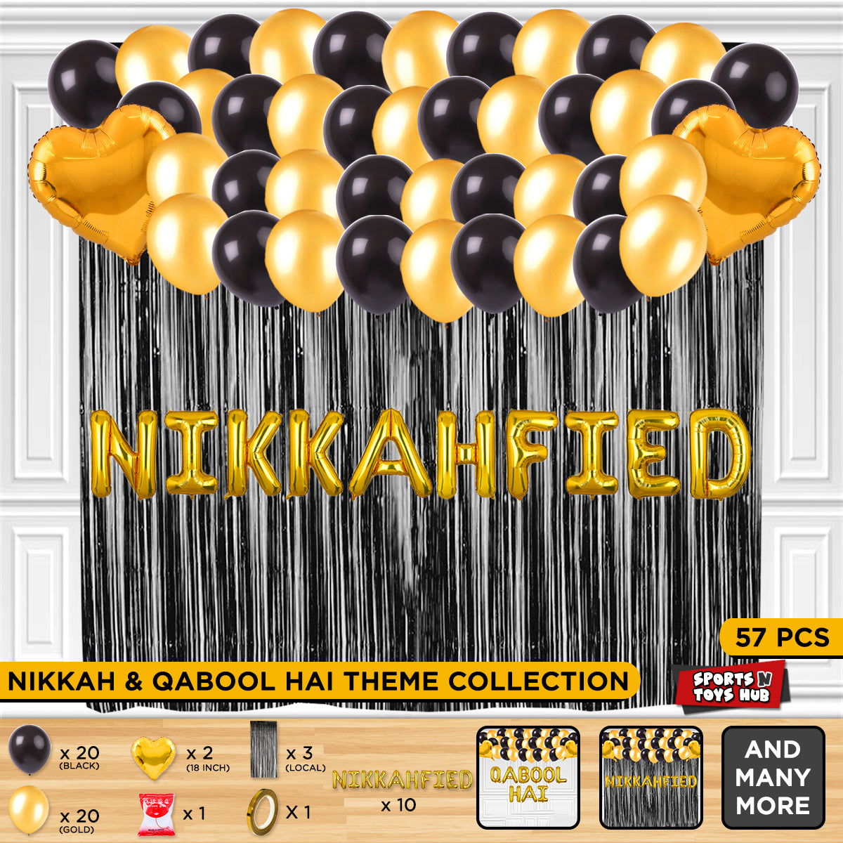 Nikkahfied Foil Letter Theme With Curtain