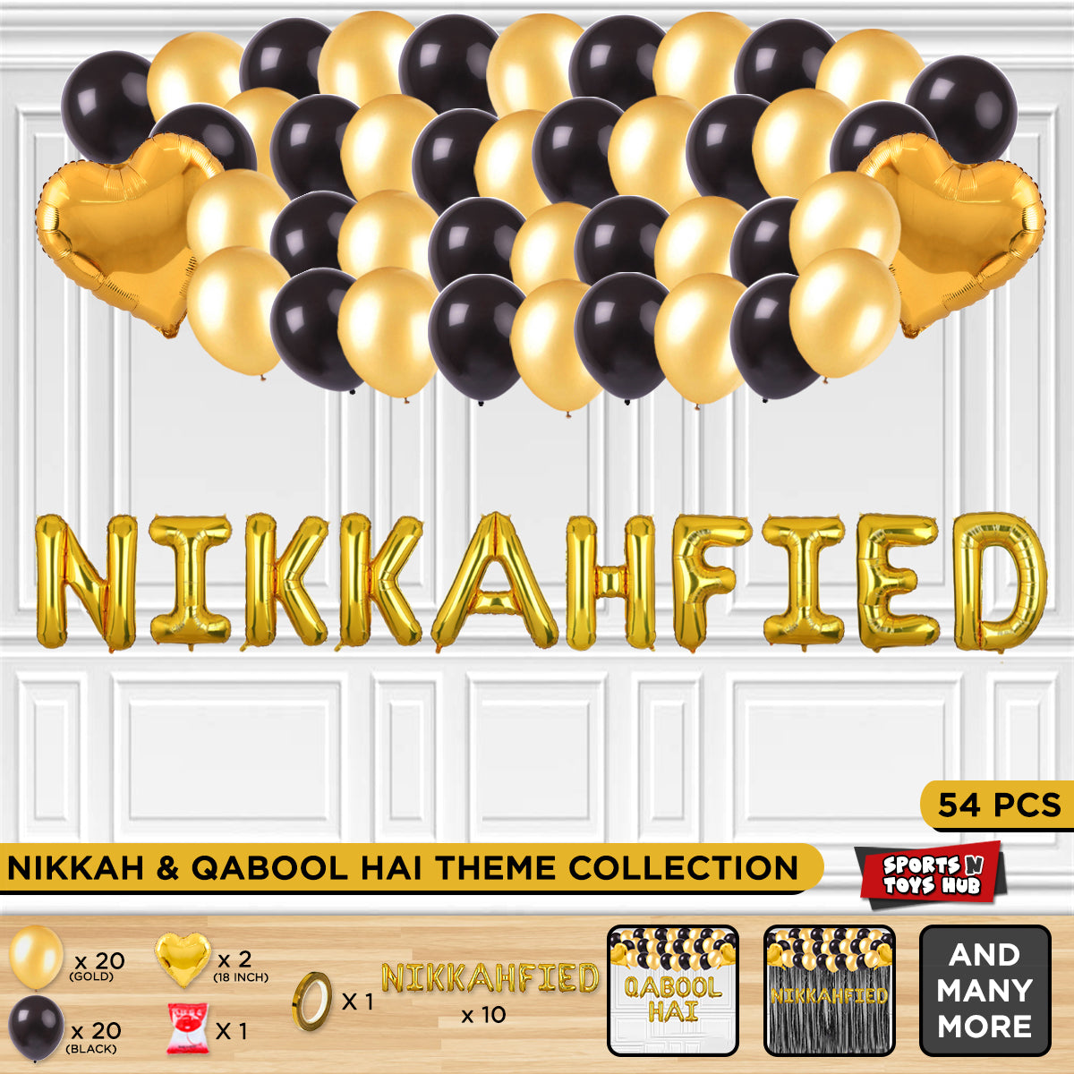 Nikkahfied Foil Letter Theme Without Curtain