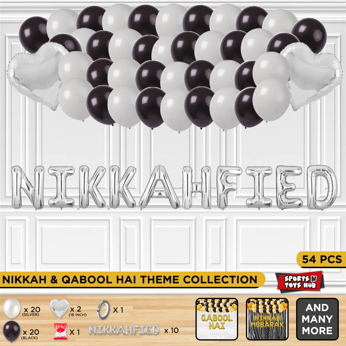 Nikkahfied Foil Letter Theme Without Curtain
