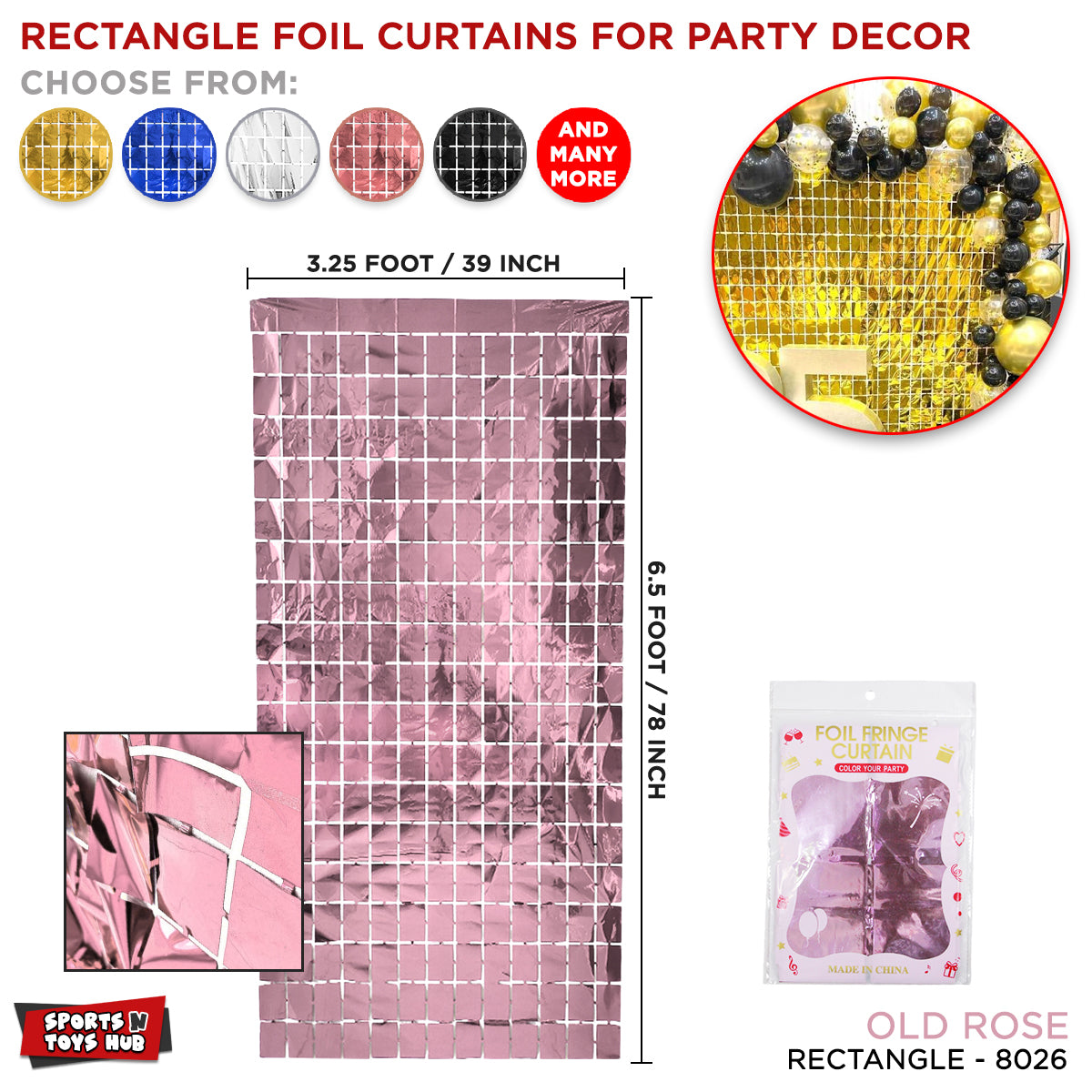 Tinsel Rectangle Shape Foil Fringe Curtain Collection