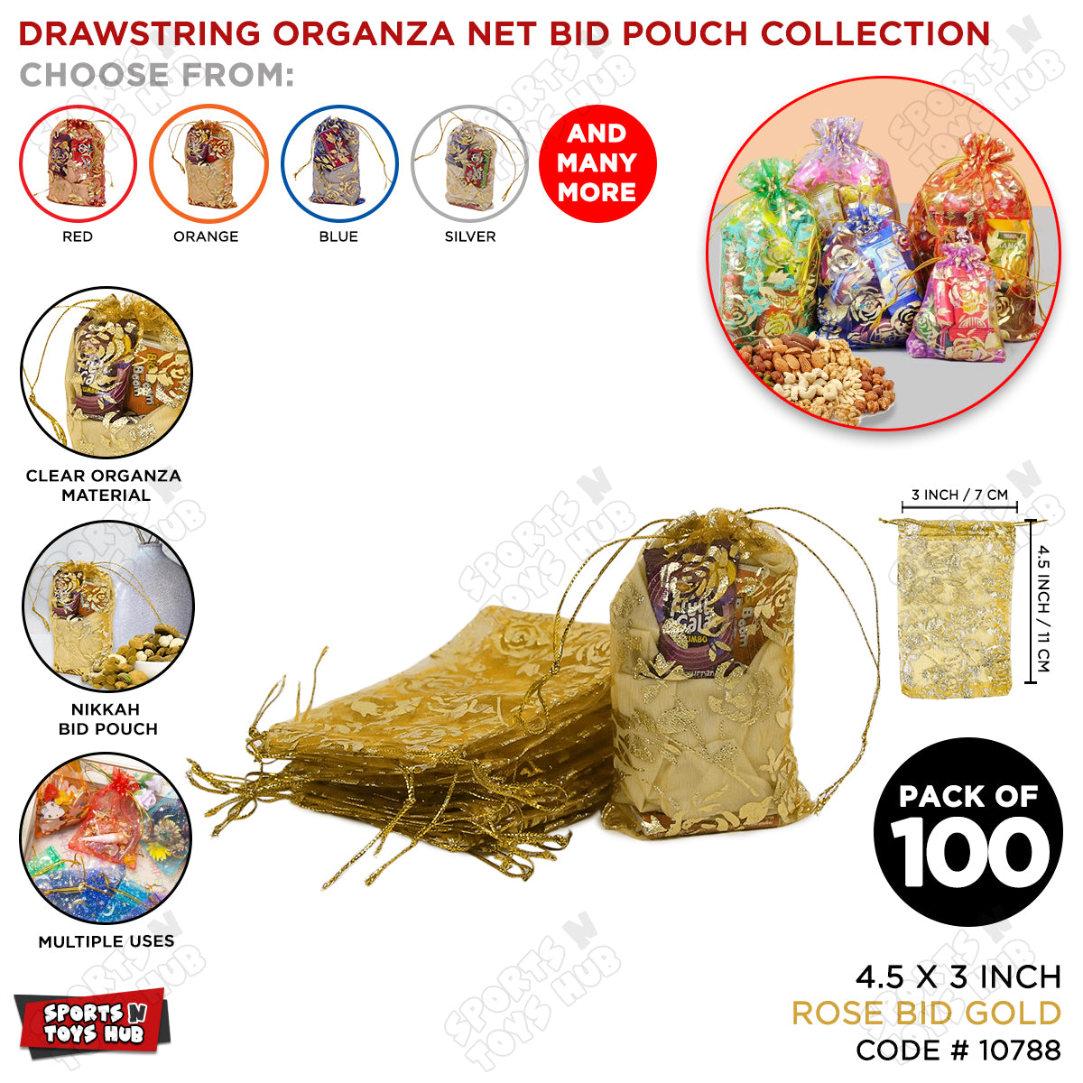 Drawstring Organza Net Bid Pouch Collection