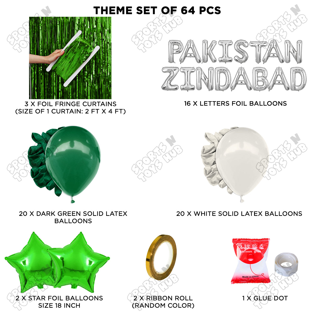 Pakistan Zindabad Foil Letters Theme Collection