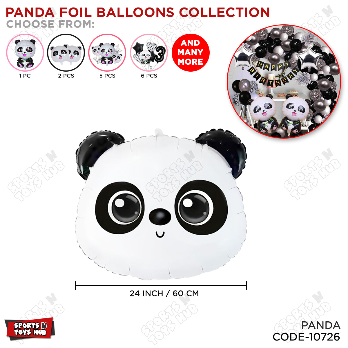Panda Face Foil Balloon Collection