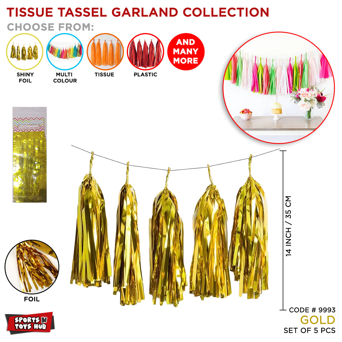 Tassel Shiny Foil Garland Collection