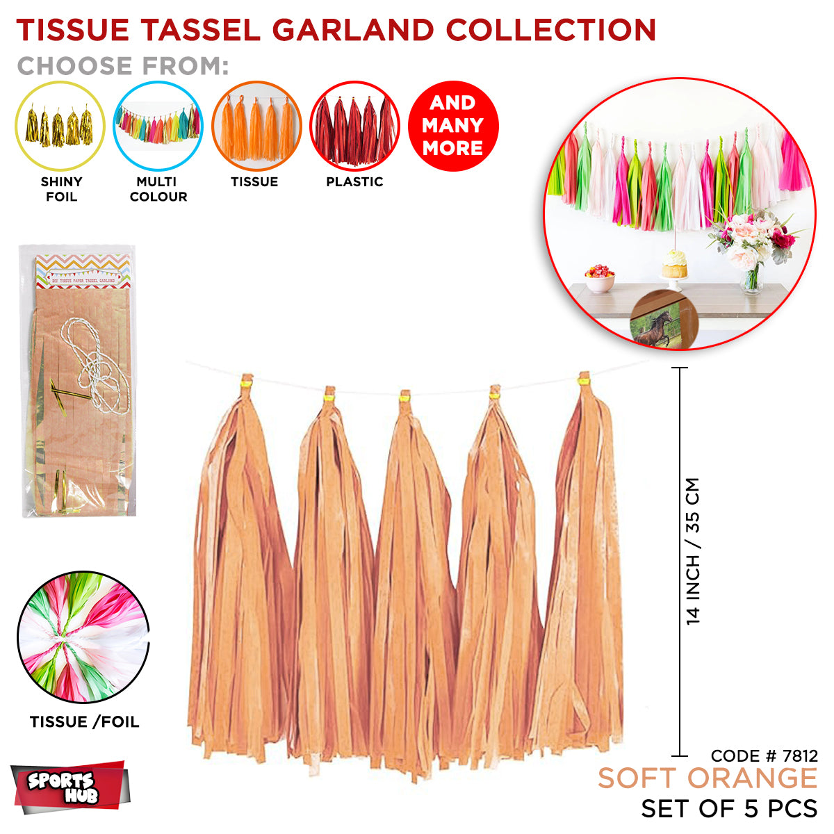Tassel Paper Tissue Garland Collection