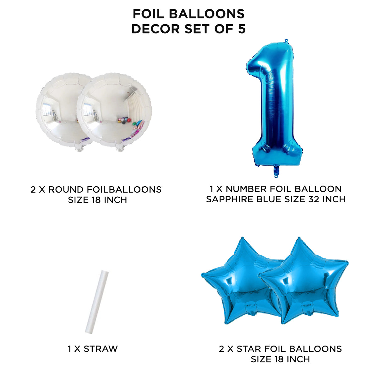 First Birthday Foil Balloon Set Collection