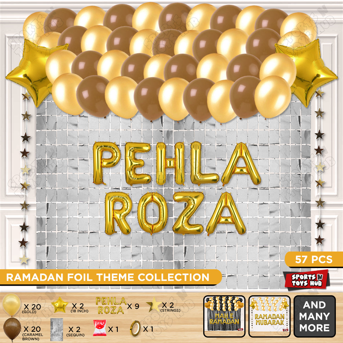 Pehla Roza Foil Balloon Rectangle Curtain Theme Collection