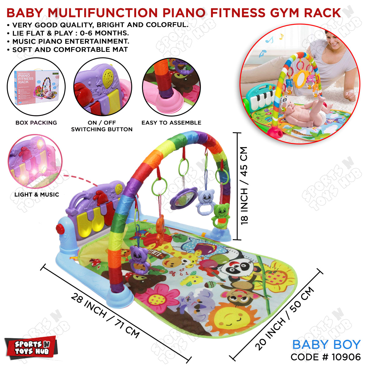 Baby Multifuction Piano Fitness Gym Rack