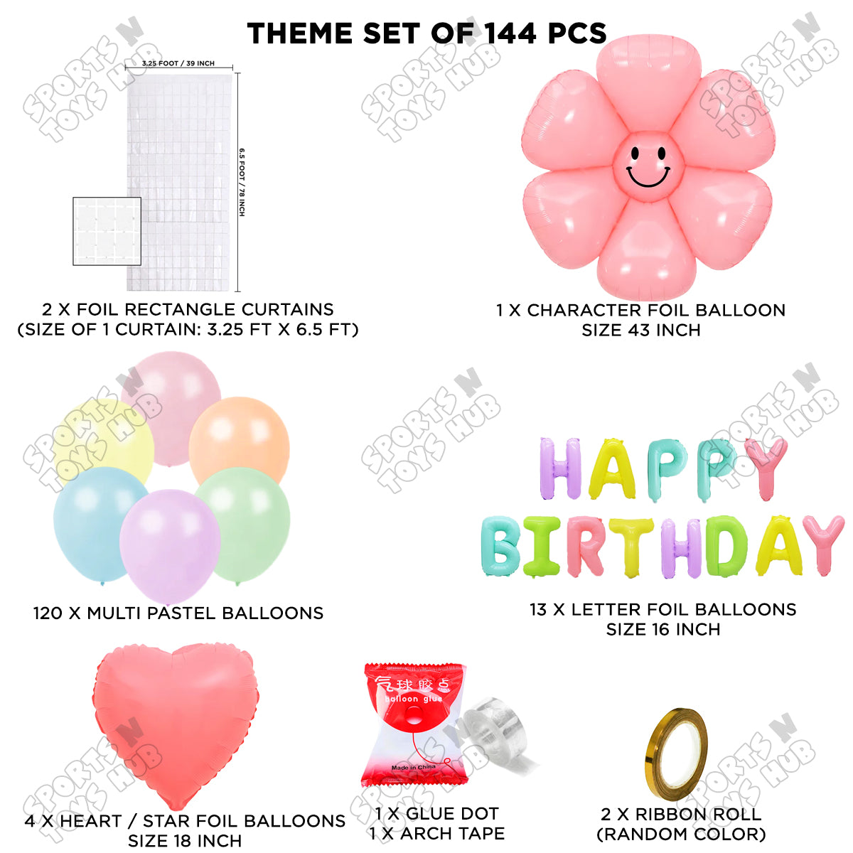 Jumbo Pink Smiley Flower Foil Letter Arch Theme Collection