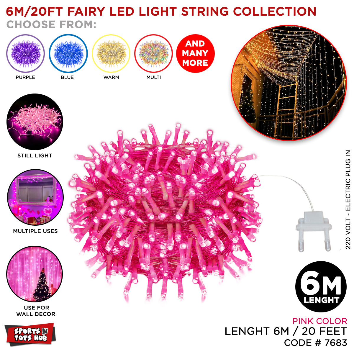 6M/ 20 FT Colors LED Fairy Lights Collection