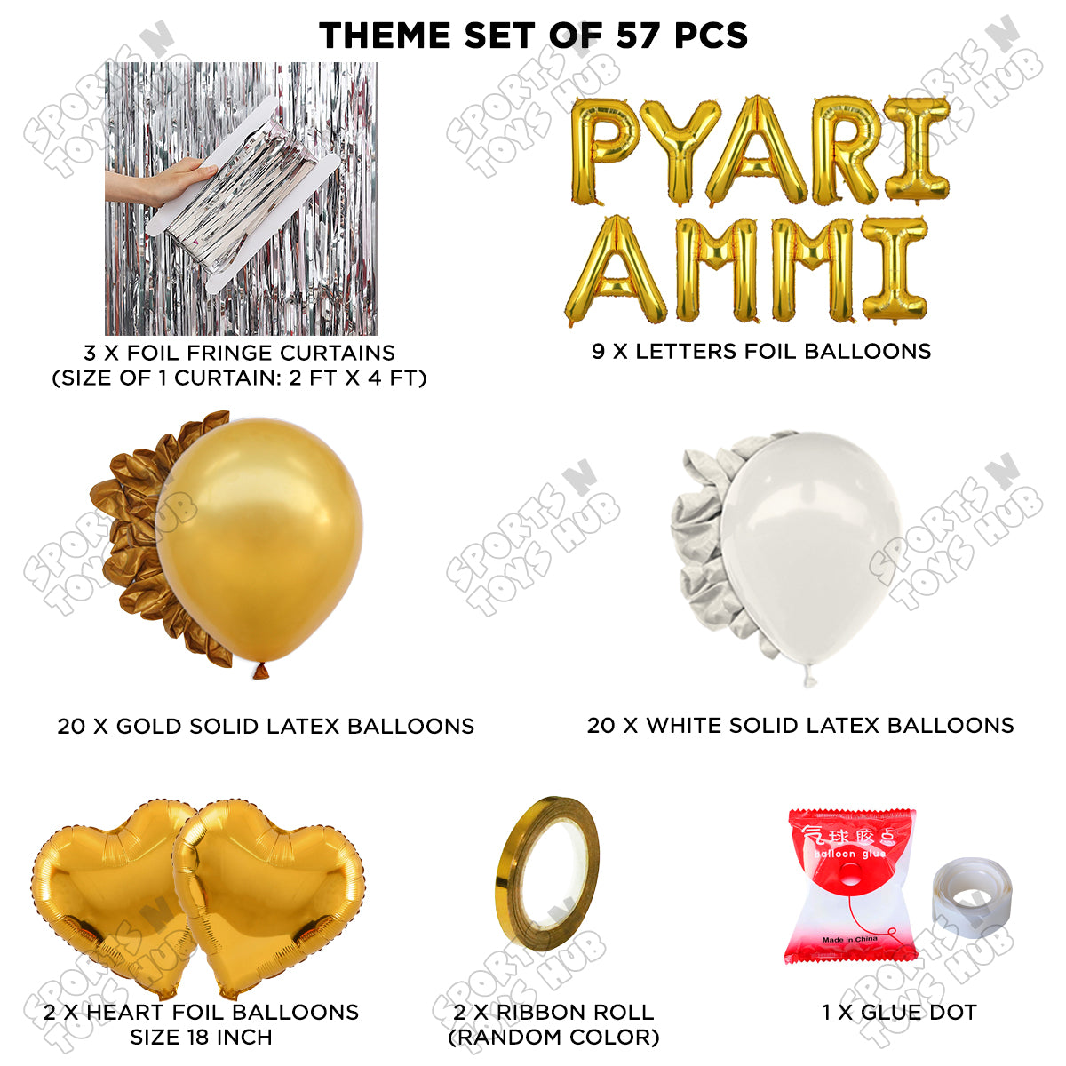 Pyari Ammi Foil Letter Curtain Theme Collection